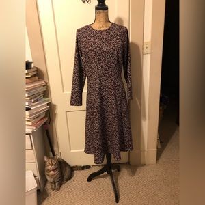 Cat Panther Leopard Cheetah Ann Taylor Statement Midi Burgundy Dress